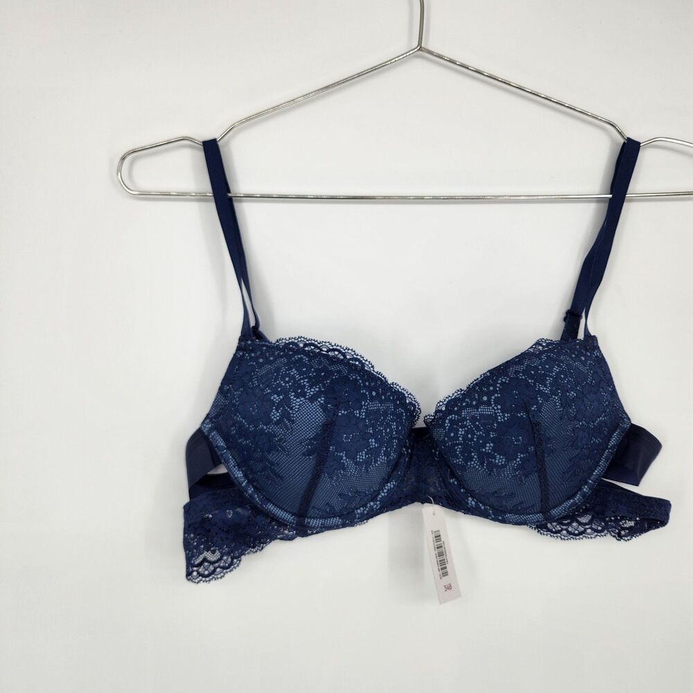 Adore Me Women's 34B Blue Olisa Push Up Demi Bra NWT
